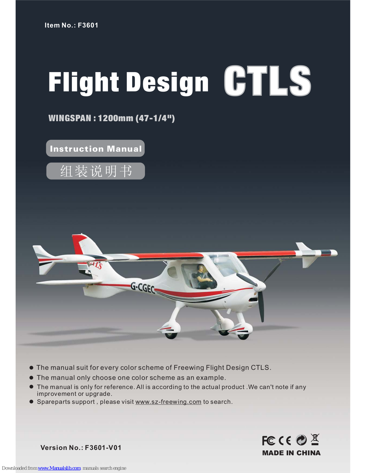 Freewing Flight Design CTLS Instruction Manual