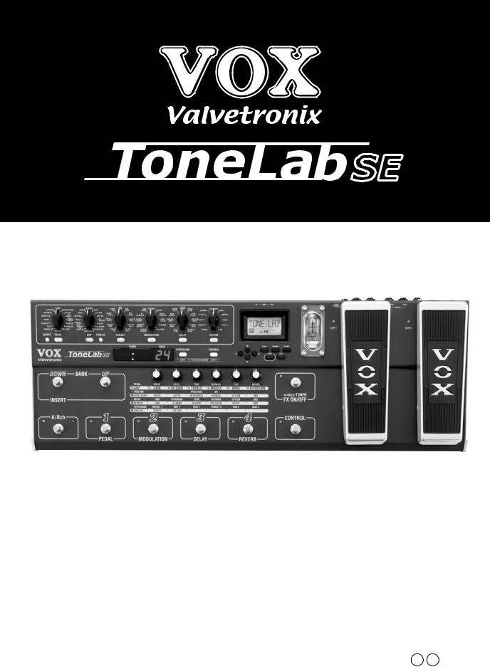 Vox Valvetronix ToneLab SE User Manual