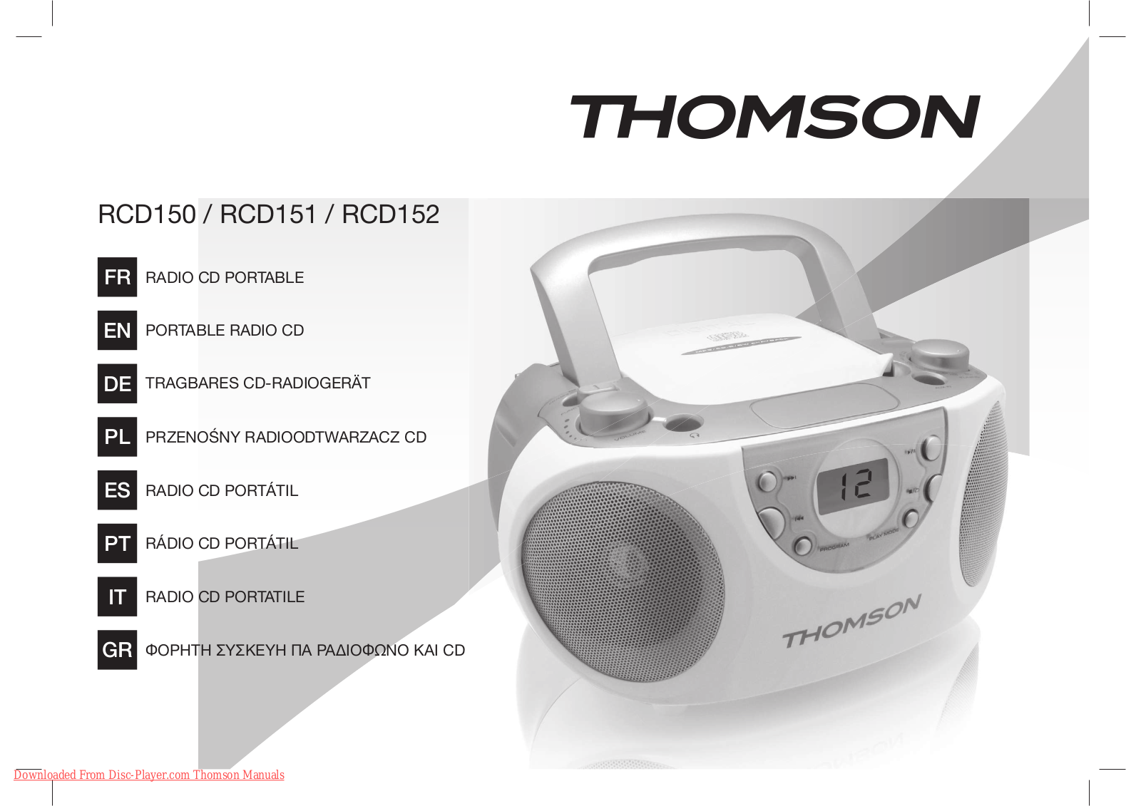 THOMSON RCD150, RCD151, RCD152 User Manual