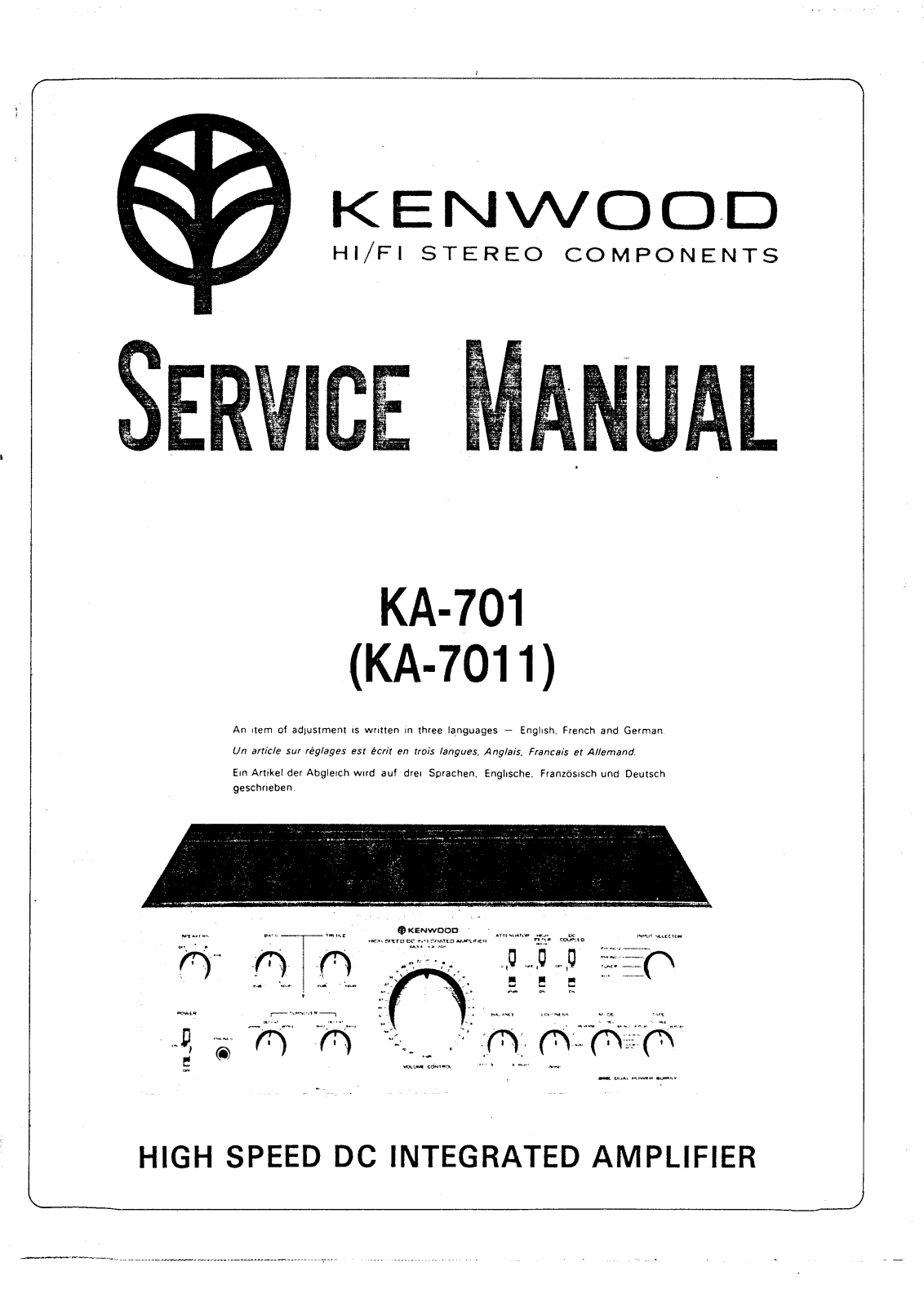 Kenwood KA-701, KA-7011 Service manual