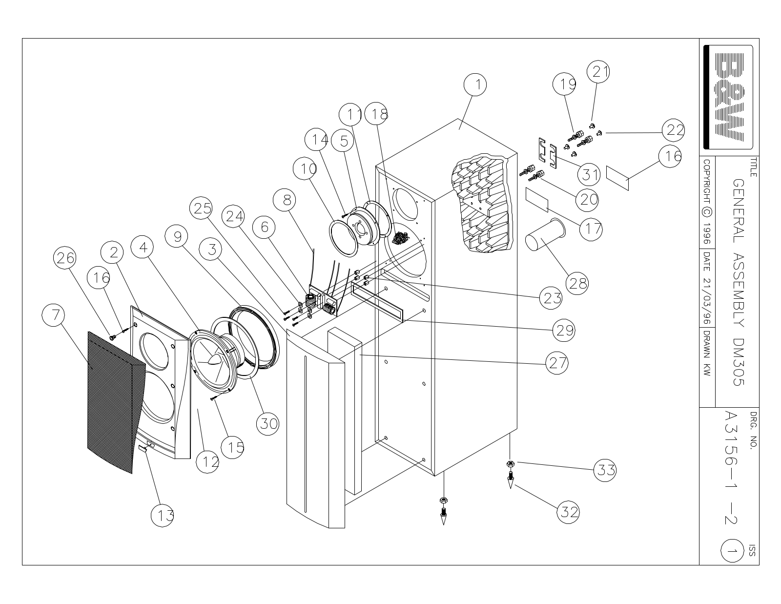 Bowers and Wilkins DM-305 Service manual