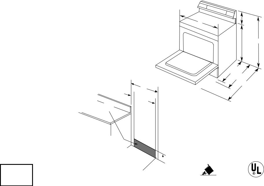 GE JB258DMBB, JB258DMWW, JB258DMCC Specification Sheet