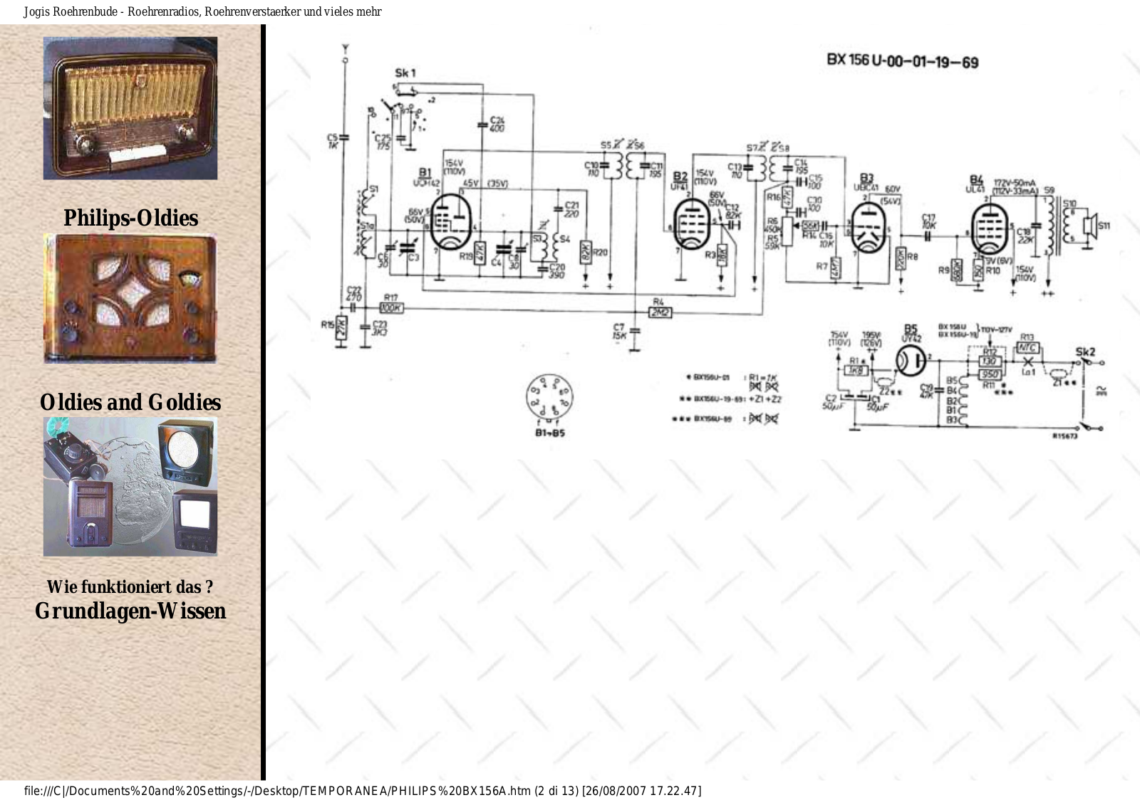 Philips BX156A Schematic