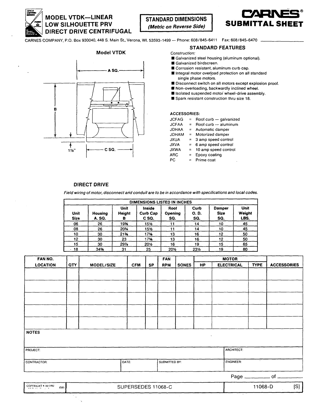 Carnes VTDK User Manual - ManualMachine.com