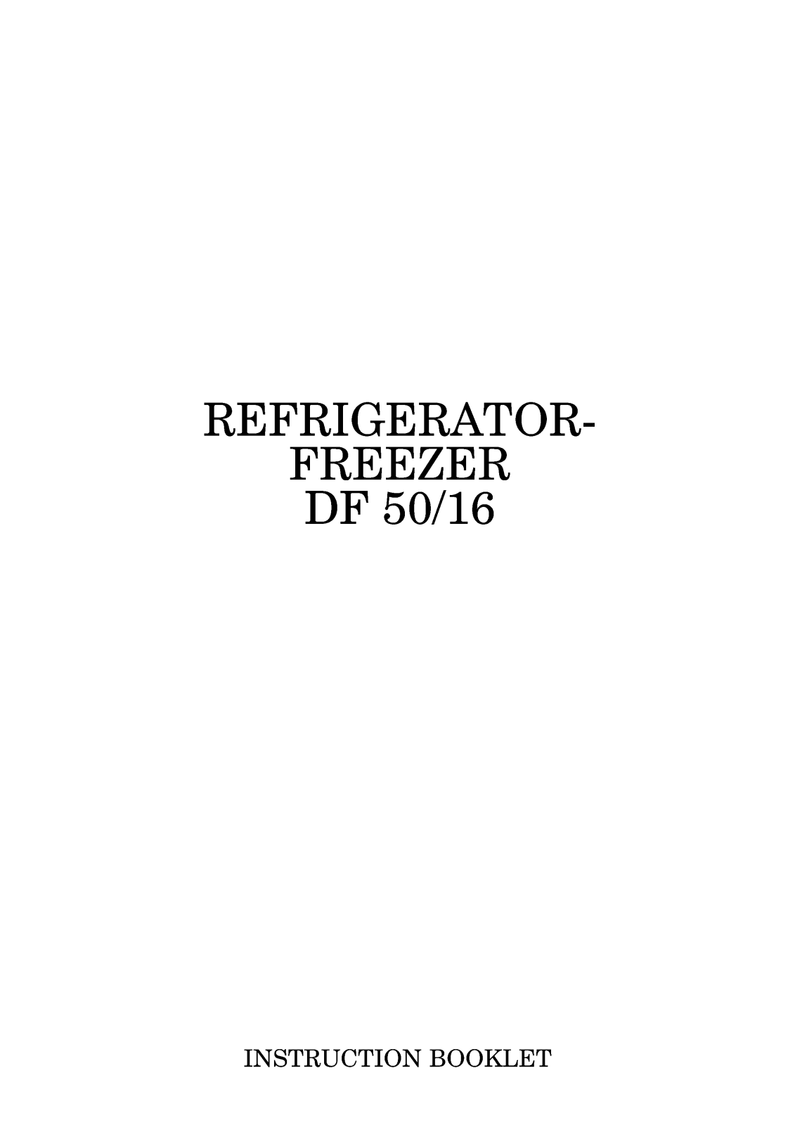 Zanussi DF 50 16 User Manual