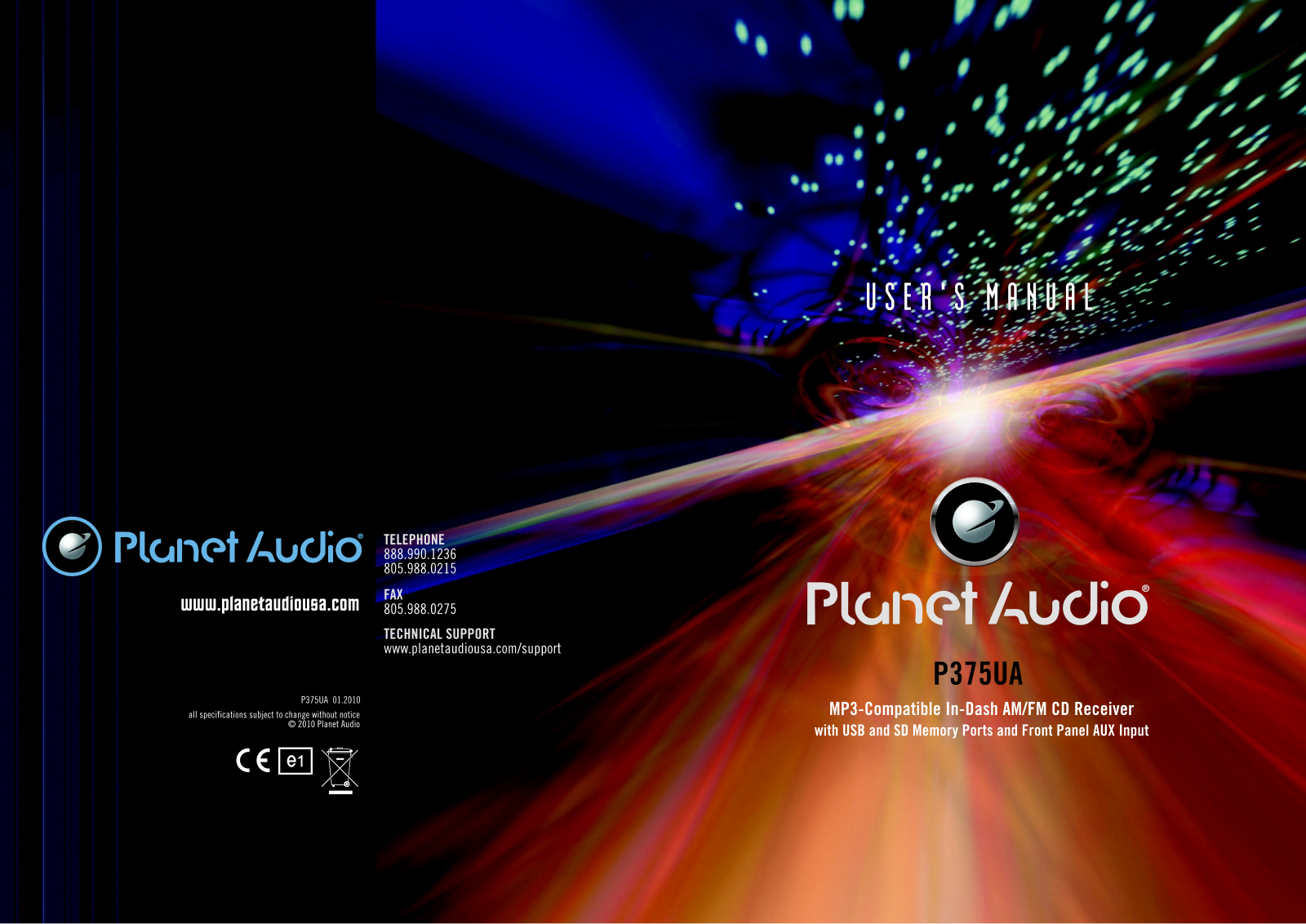 Planet Audio P375UA User Manual