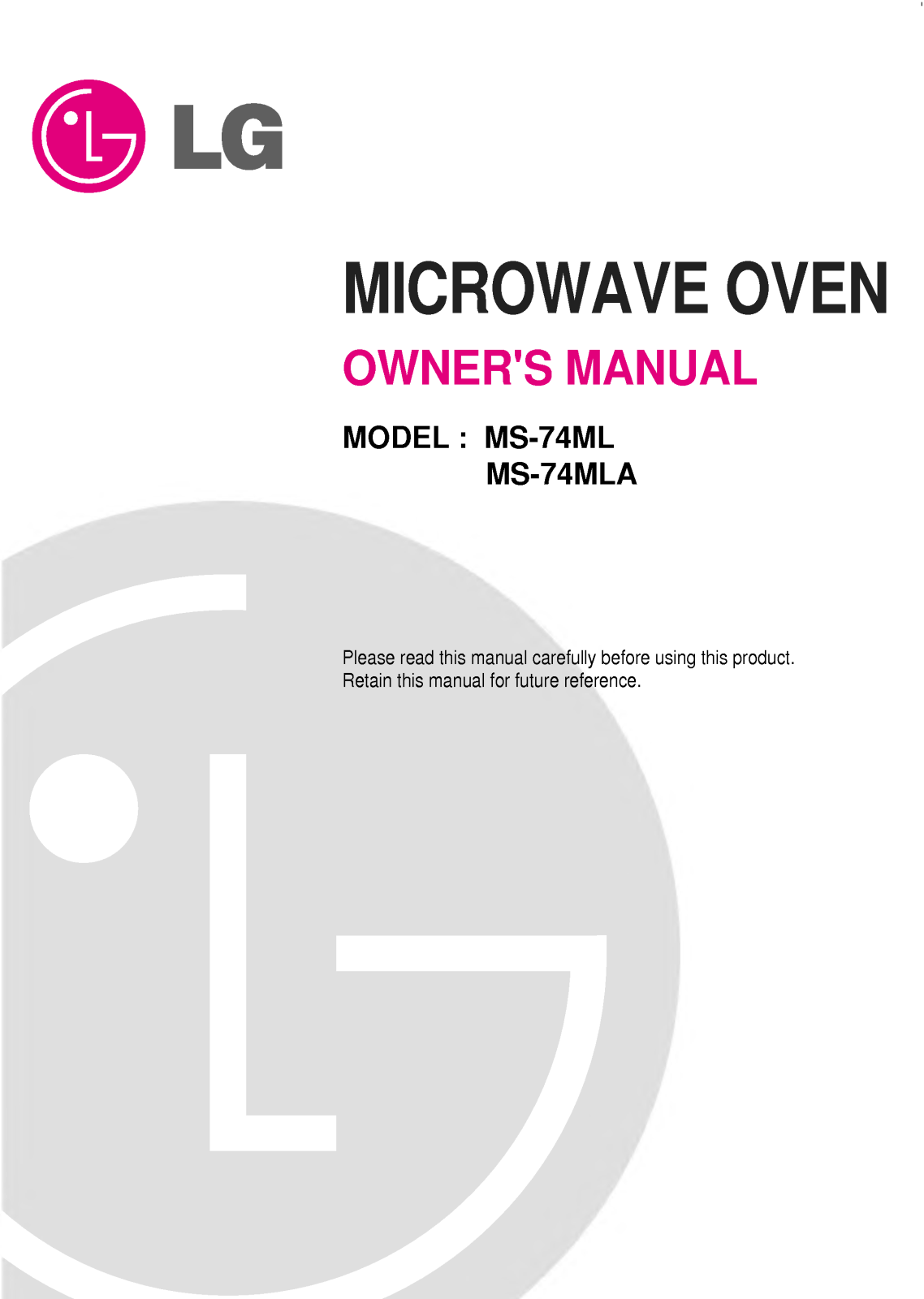 Lg MS-74MLA, MS-74ML User Manual