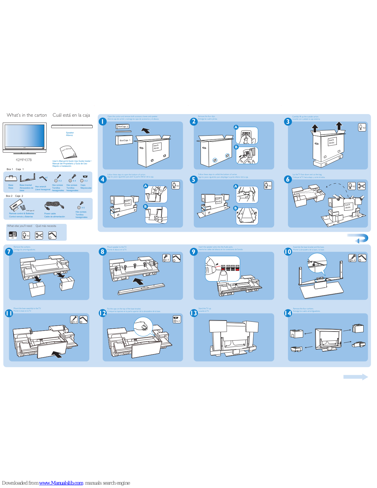 Philips 42MF437B - Hook Up Guide, 42MF437B-37B - Hook Up Guide, 42MF437B-37E - Hook Up Guide User Manual - ManualMachine.com