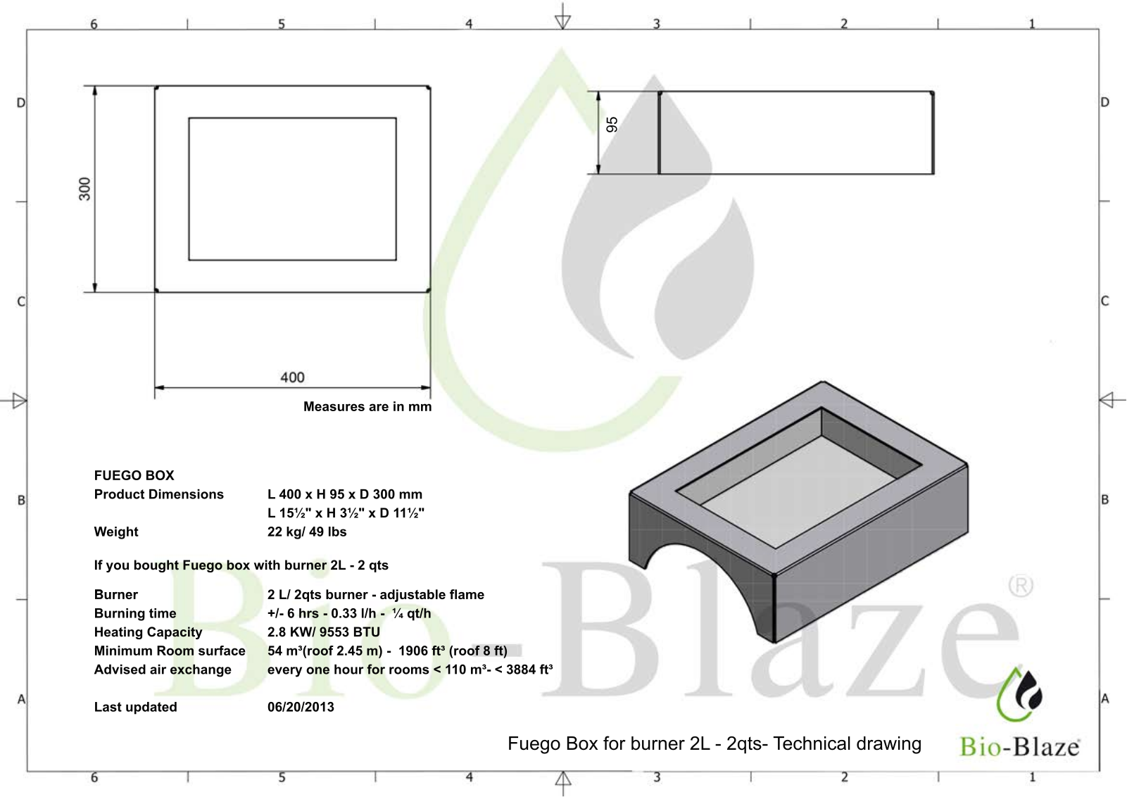 Bio-Blaze BBITB Technical Drawing - ManualMachine.com