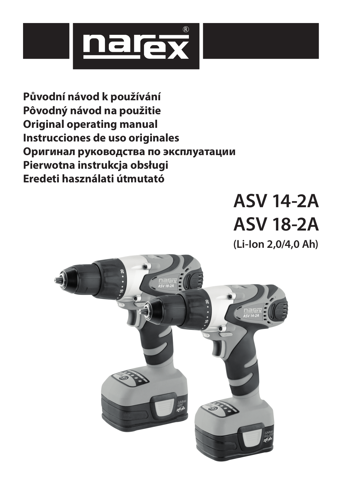 Narex ASV 14-2A, ASV 18-2A, ASV 18-2A Basic User Manual