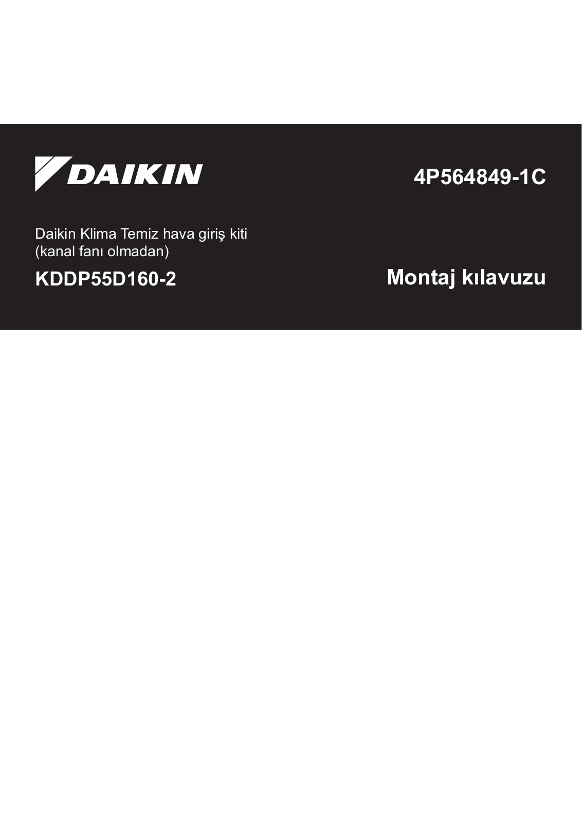 Daikin KDDP55D160-2 Installation manuals