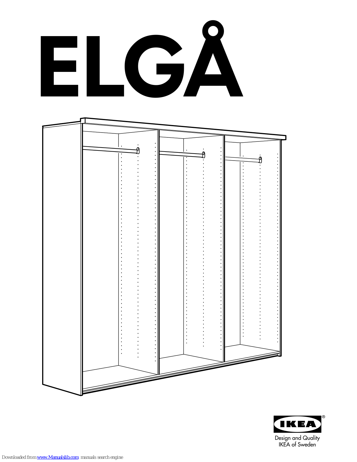 IKEA ELGÅ WARDROBE FRAME 85X23X80, ELGA Instructions Manual