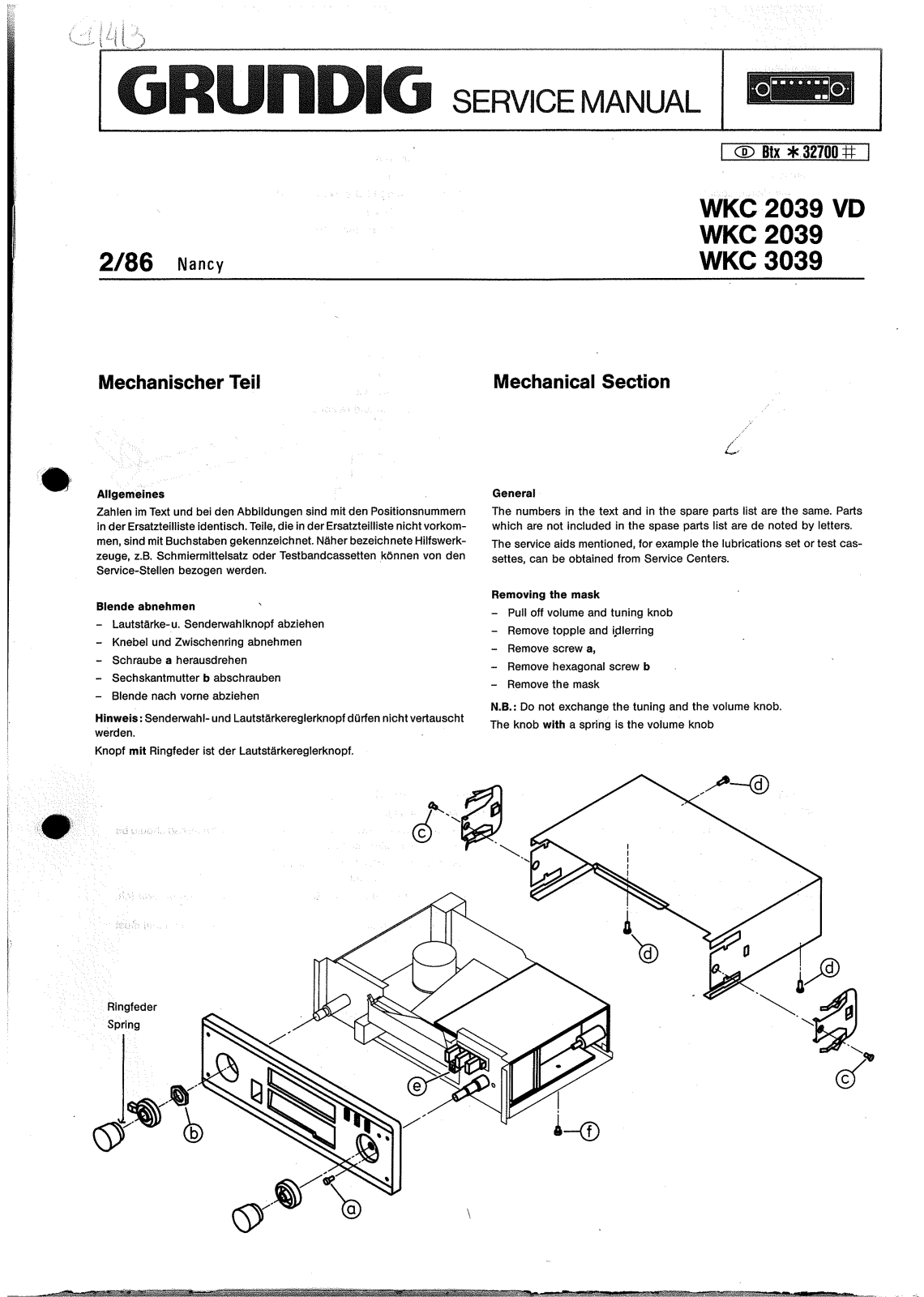 Grundig WKC-3039, WKC-2039 Schematic