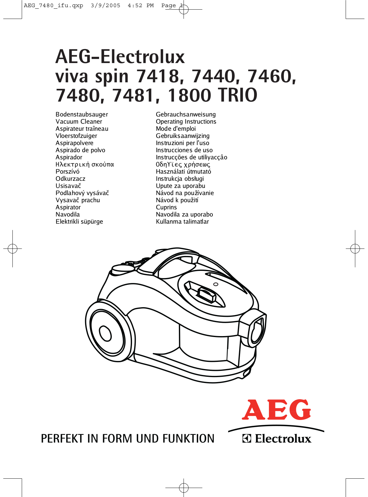 AEG AVS7440 User Manual