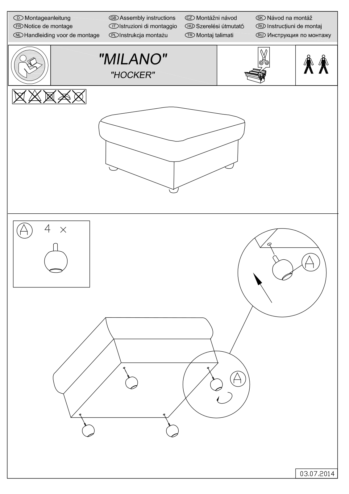 Home affaire Milano Vintage Assembly instructions