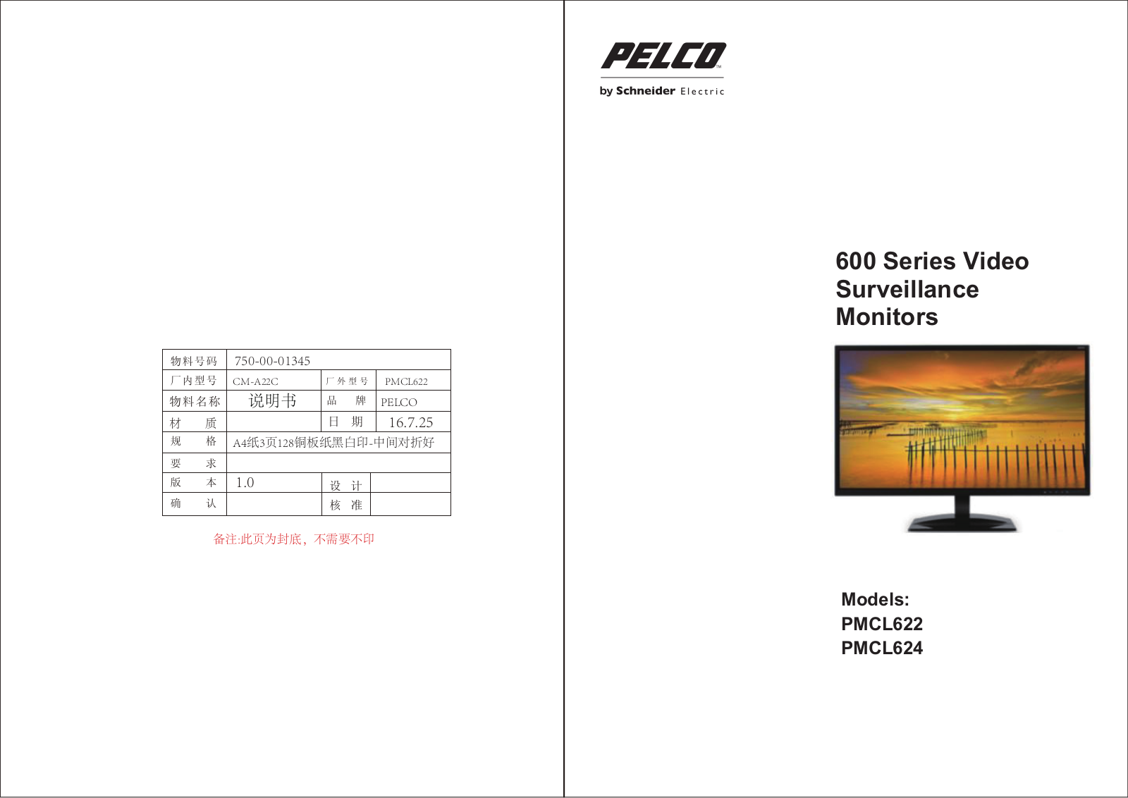 Pelco PMCL624 User Manual