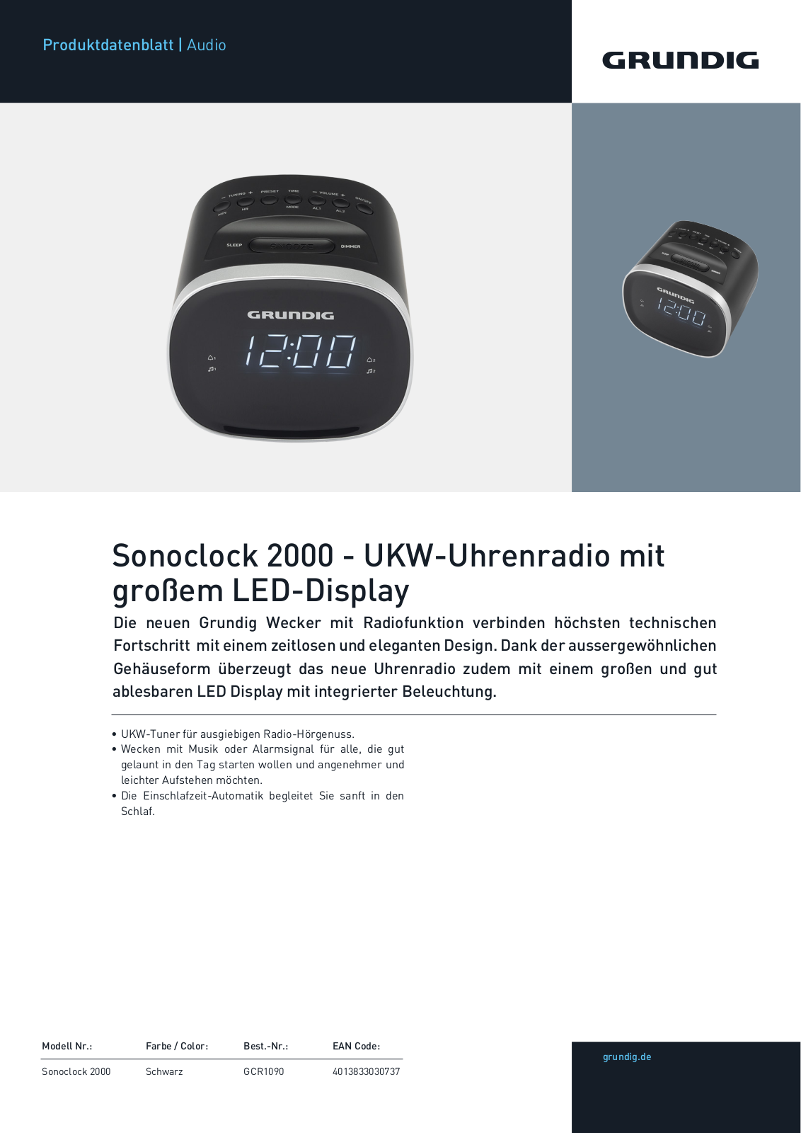 Grundig Sonoclock 2000 BT Service Manual