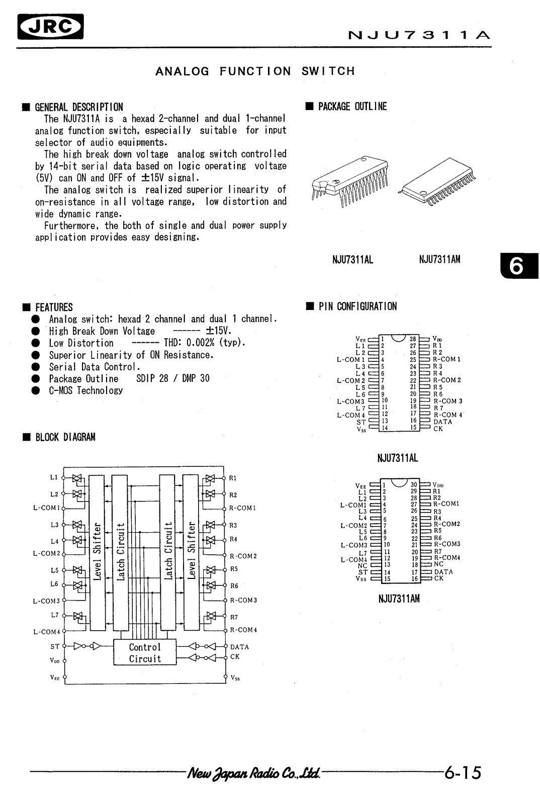 JRC NJU7311AL, NJU7311AM Datasheet