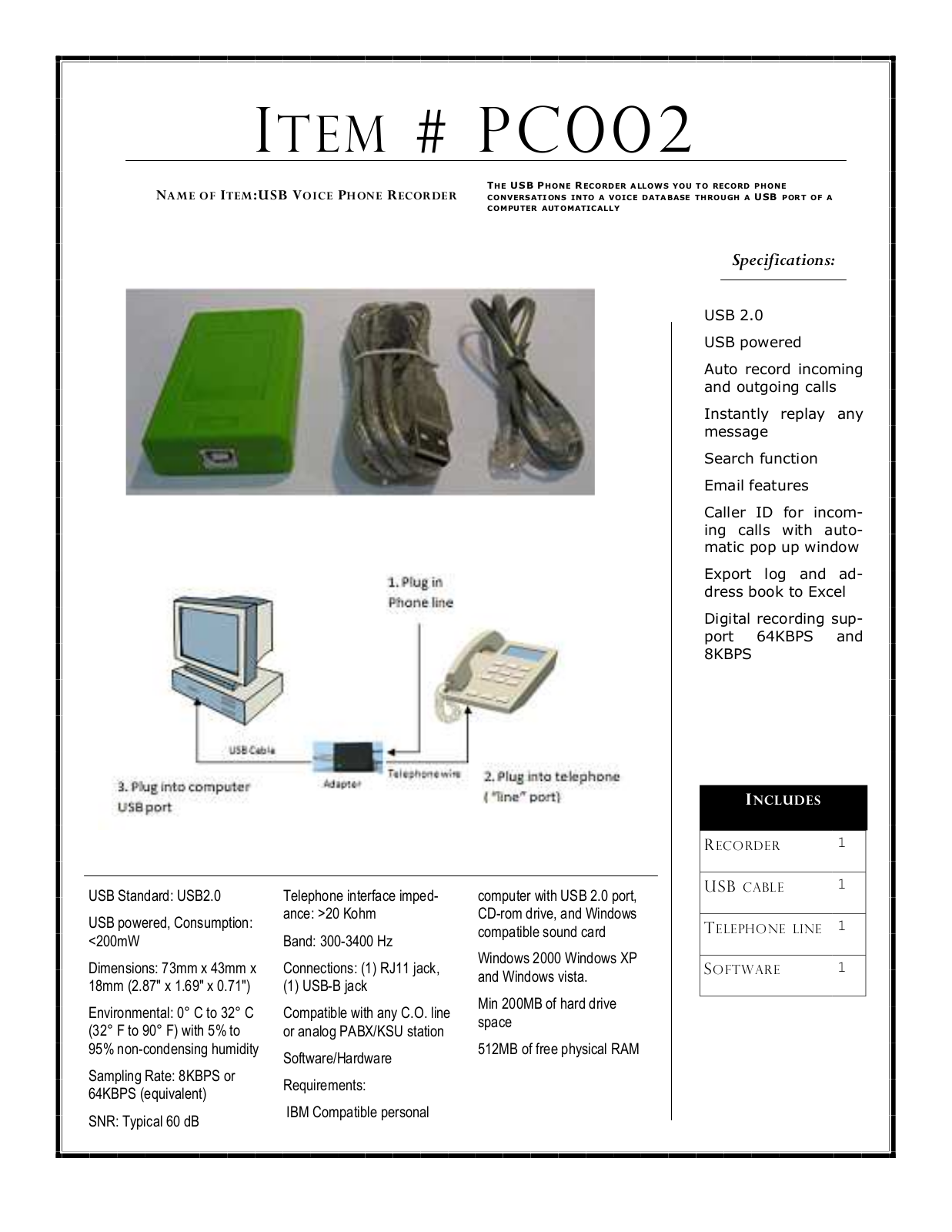 KJB PC002 Specsheet - ManualMachine.com