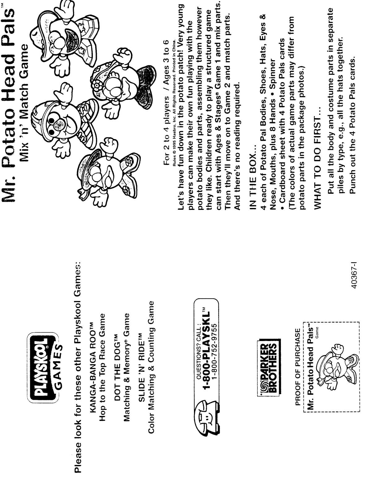 Hasbro Mr. Potato Head Pals User Manual