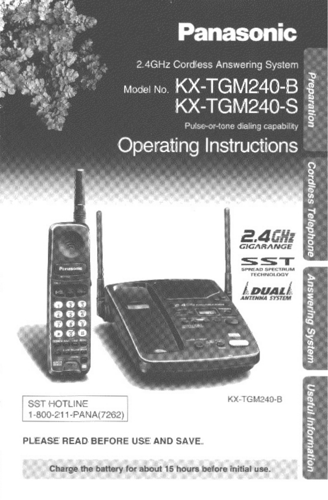 Panasonic kx-tgm240 Operation Manual