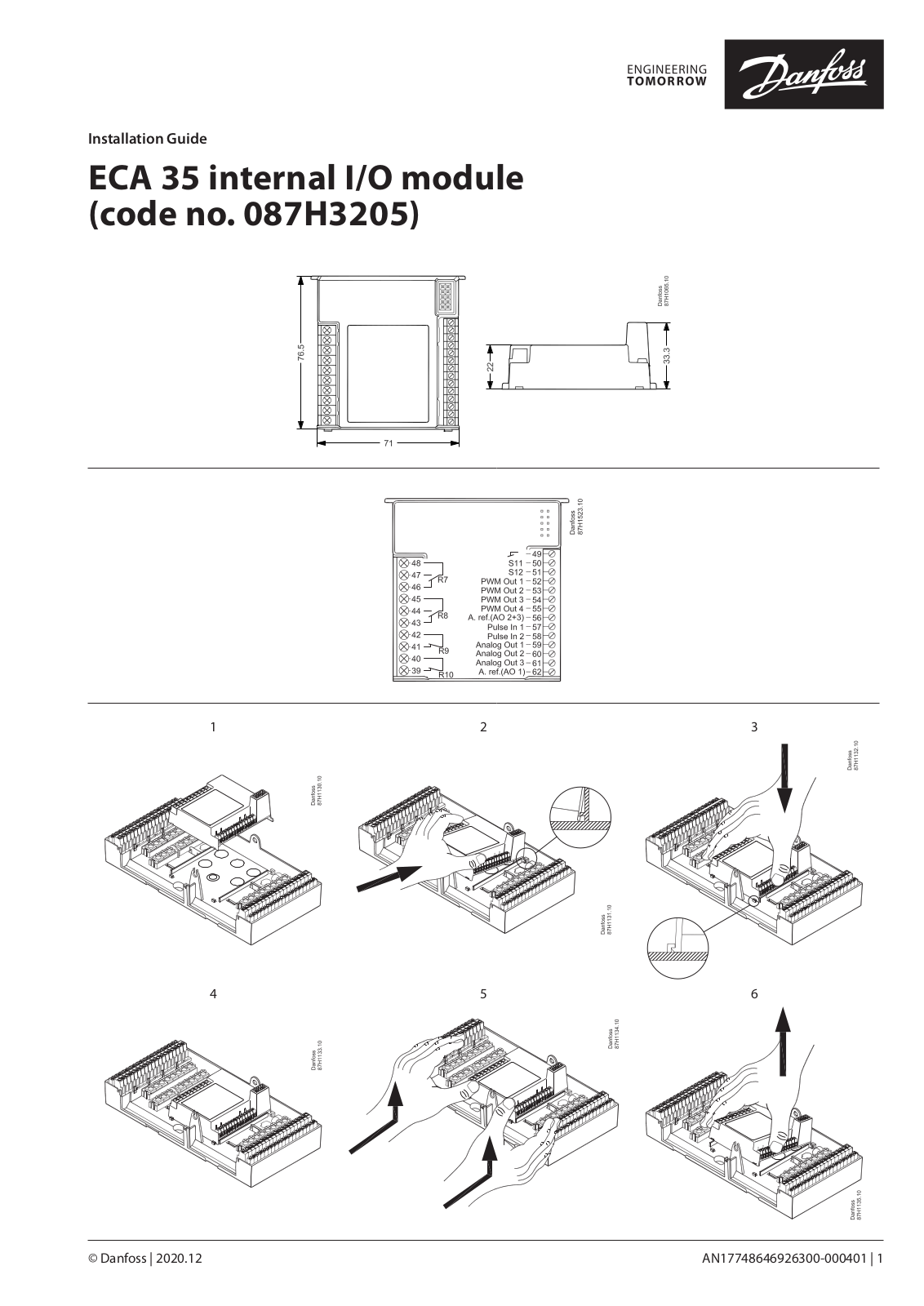 Danfoss ECA 35 Installation guide