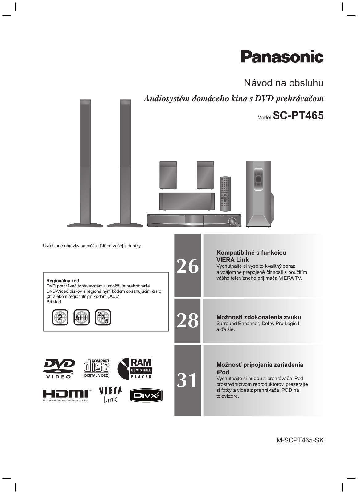 Panasonic SC-PT465 User Manual