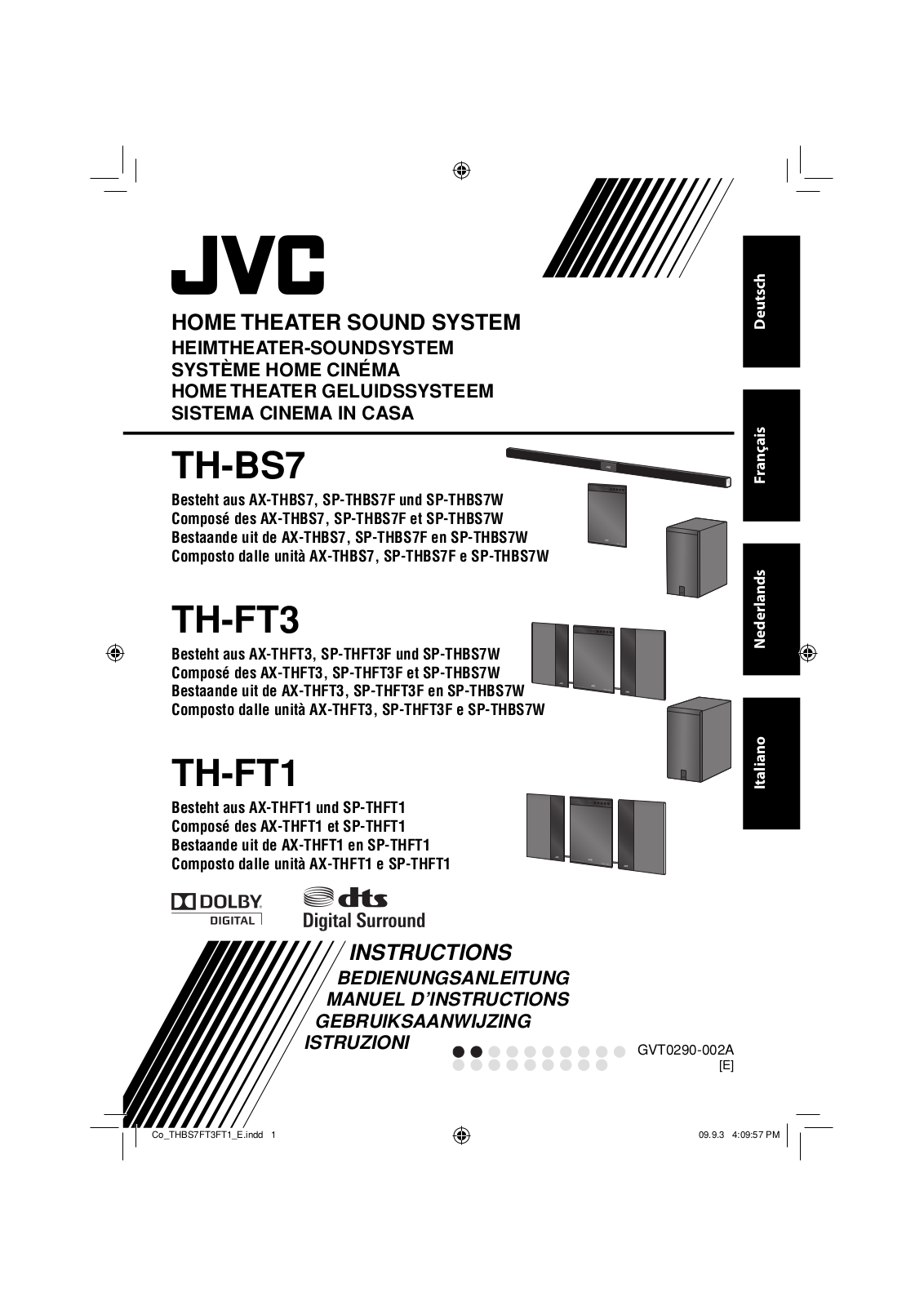 JVC TH-FT1, TH-BS7, TH-FT3, TH-BS7E, TH-FT1E User Manual