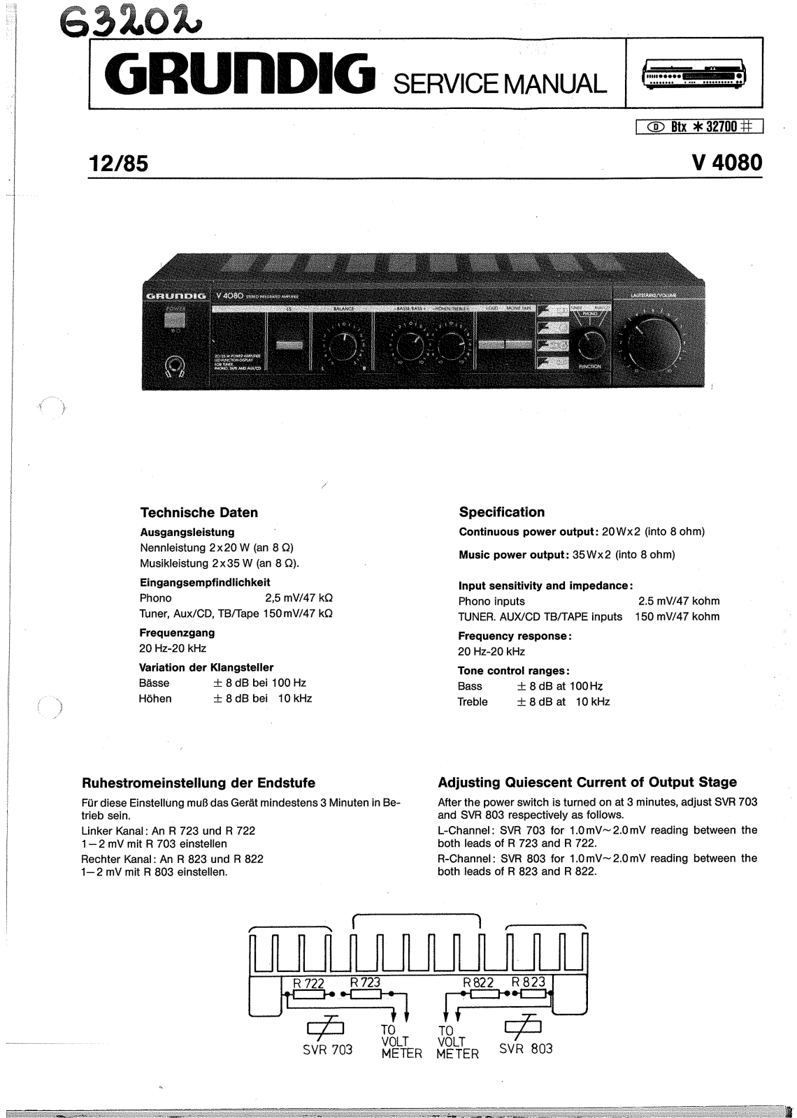 Grundig V-4080 Schematic