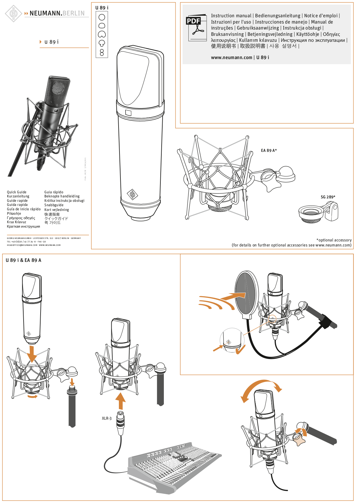 Neumann U 89 i Quick Start Guide