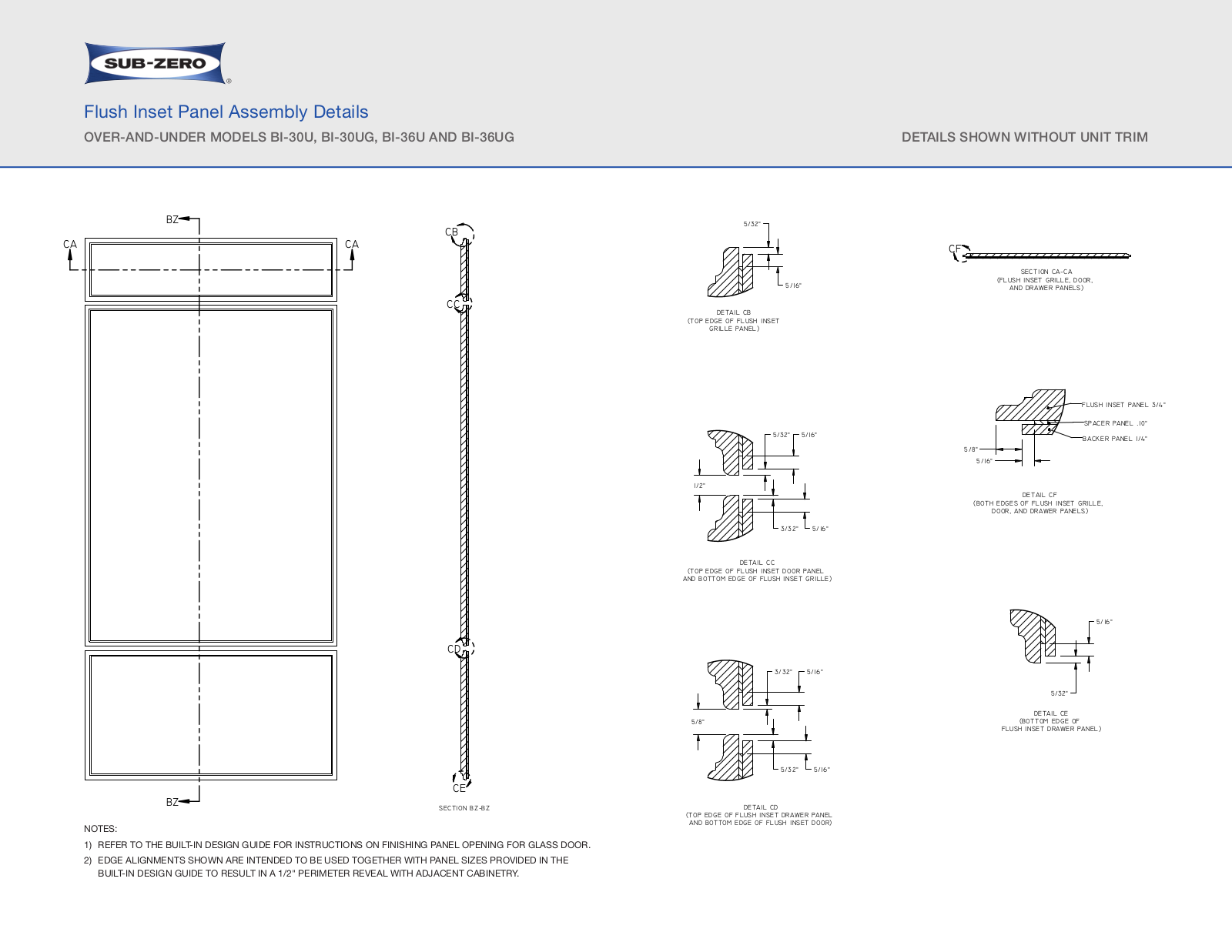 Sub-Zero BI-36UG Planning Guide