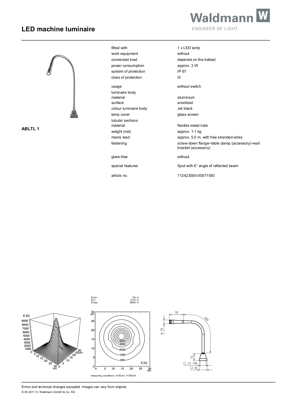 Waldmann 112423000-00071550 Information guide - ManualMachine.com