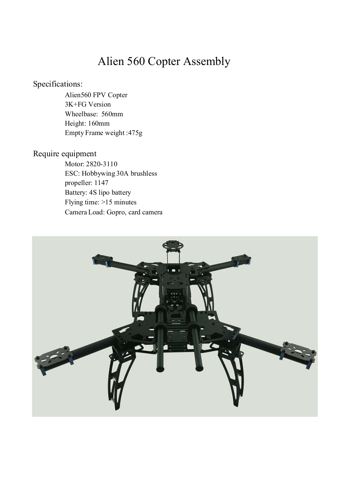 HobbyKing Alien 560 User guide - ManualMachine.com