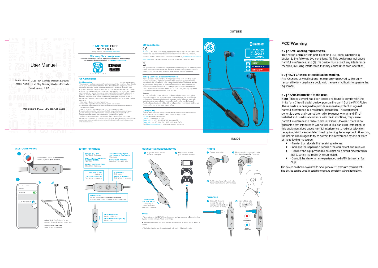 PEAG JLab Audio GAMEE User Manual