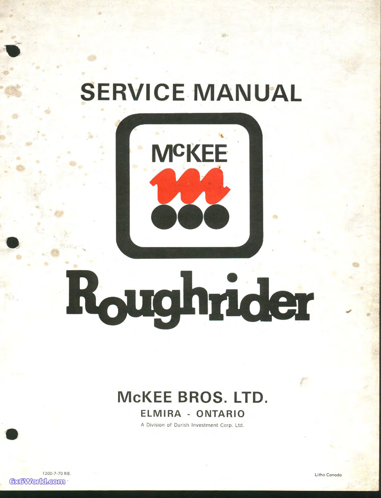 McKee Roughrider Service Manual