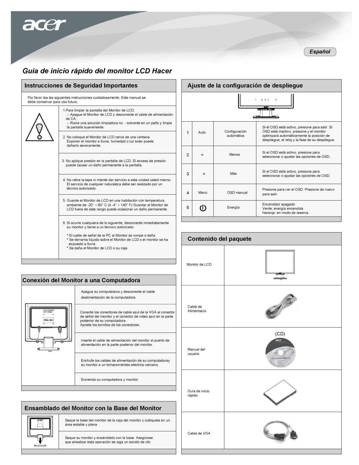 Acer AL1716 User Manual