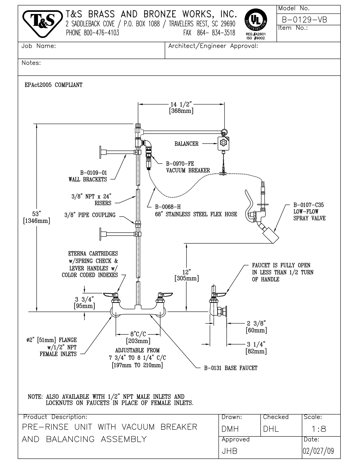 T & S Brass & Bronze Works B-0129-VB General Manual