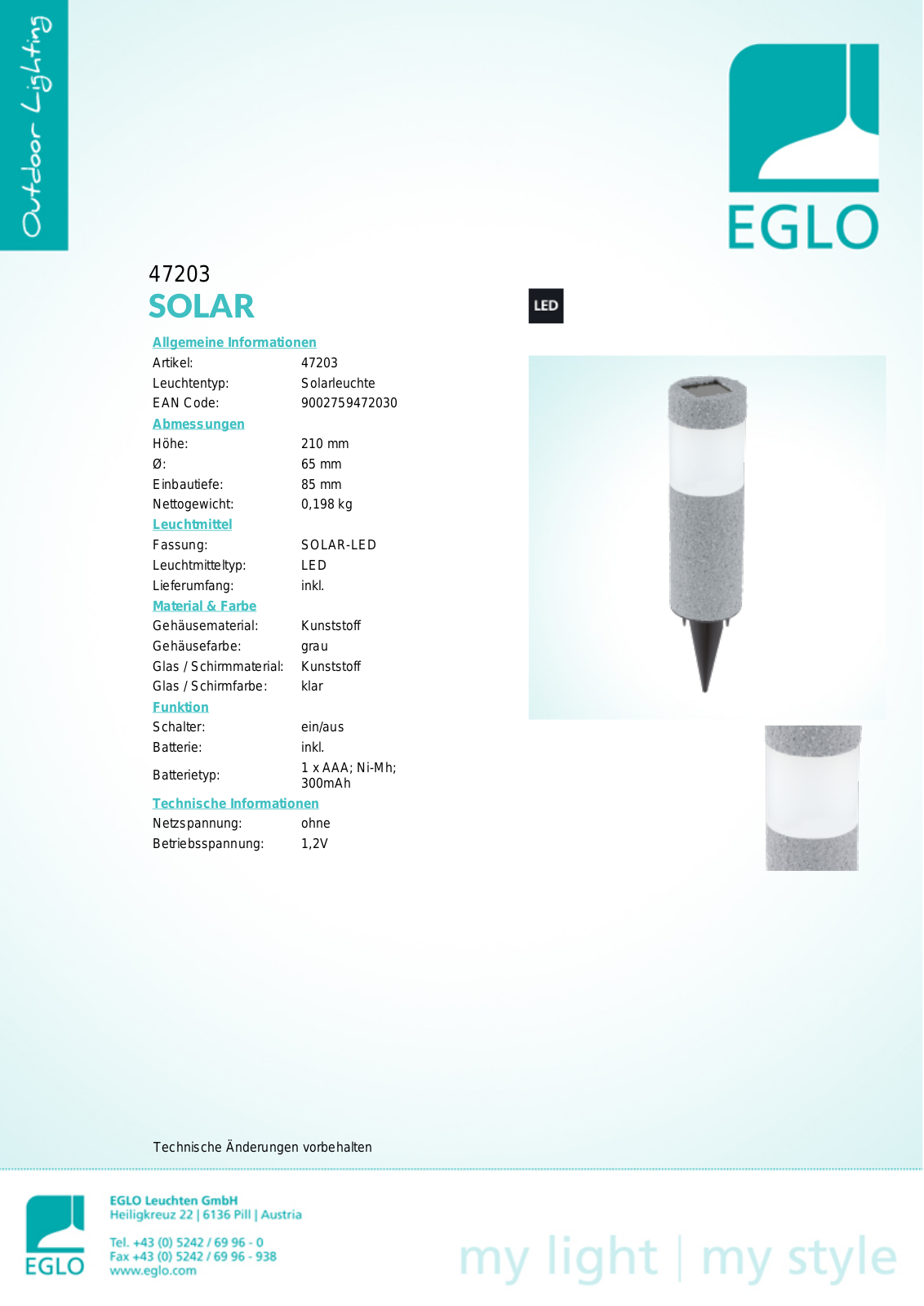 Eglo 47203 Service Manual