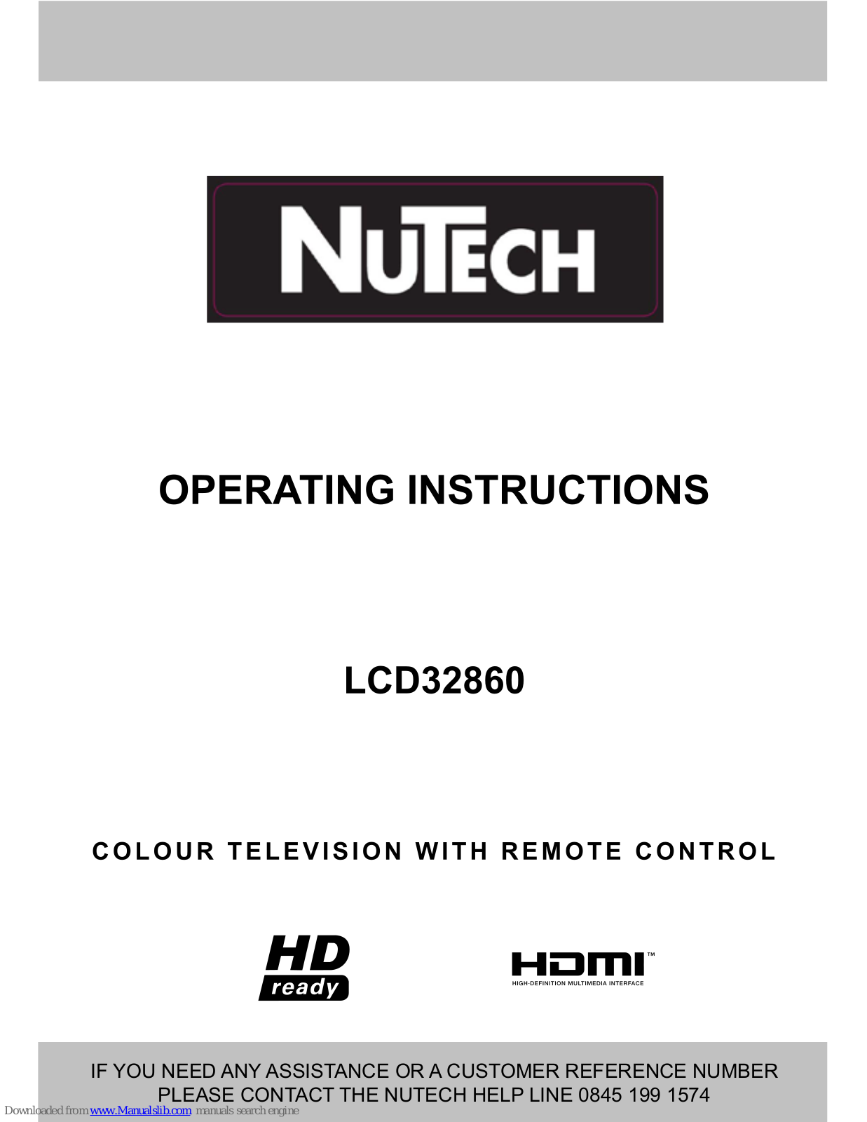 NuTech lcd32860 Operating Instructions Manual