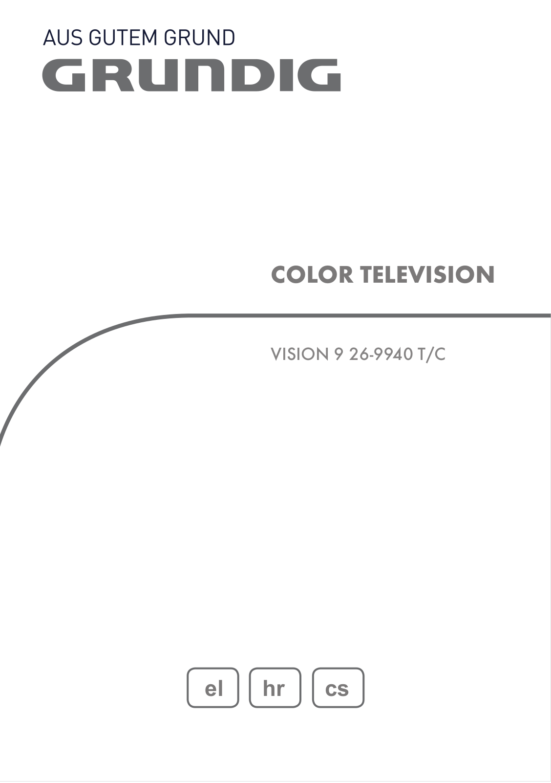 Grundig VISION 9 26-9940 T/C User Manual