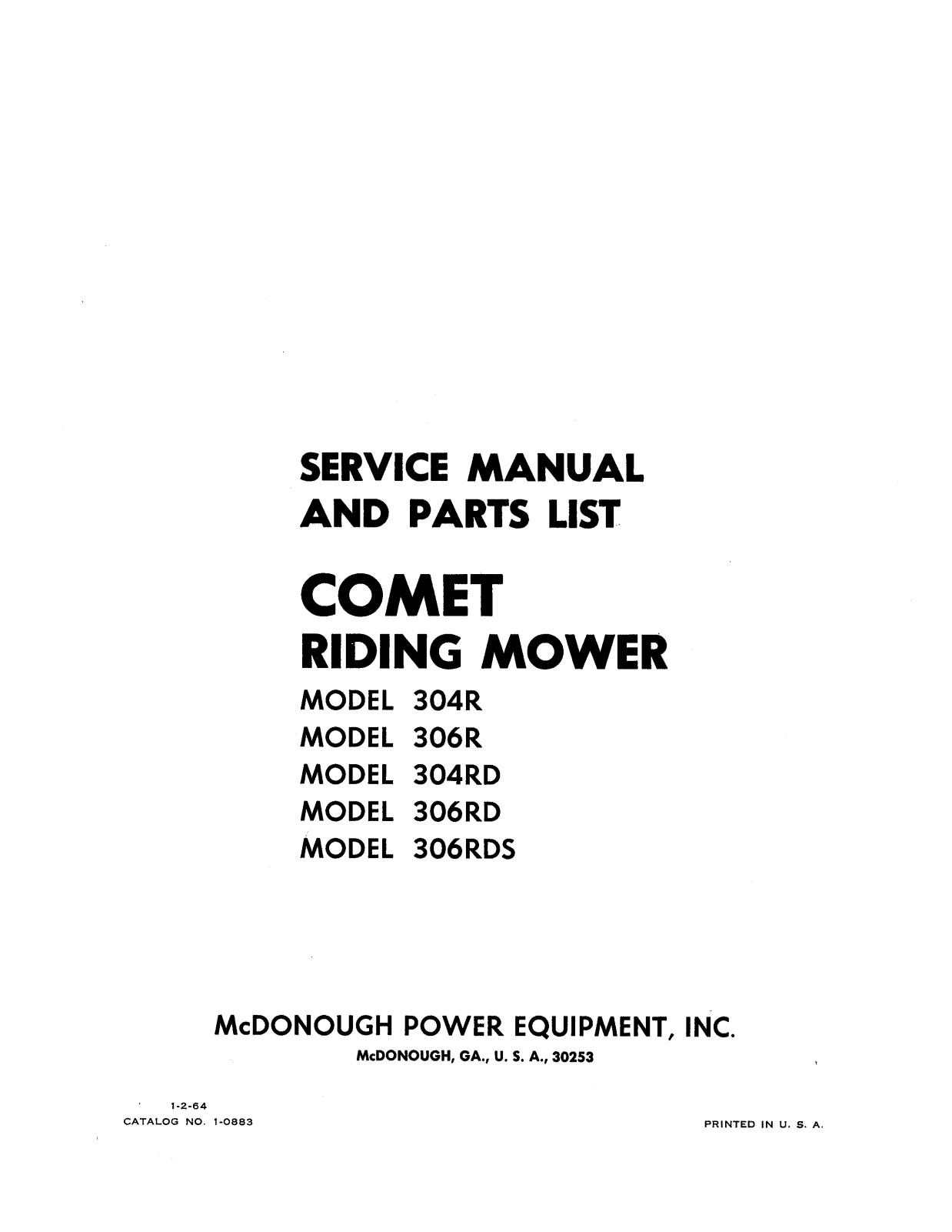 Snapper 304R, 306RDS, 306R, 306RD, 304RD User Manual