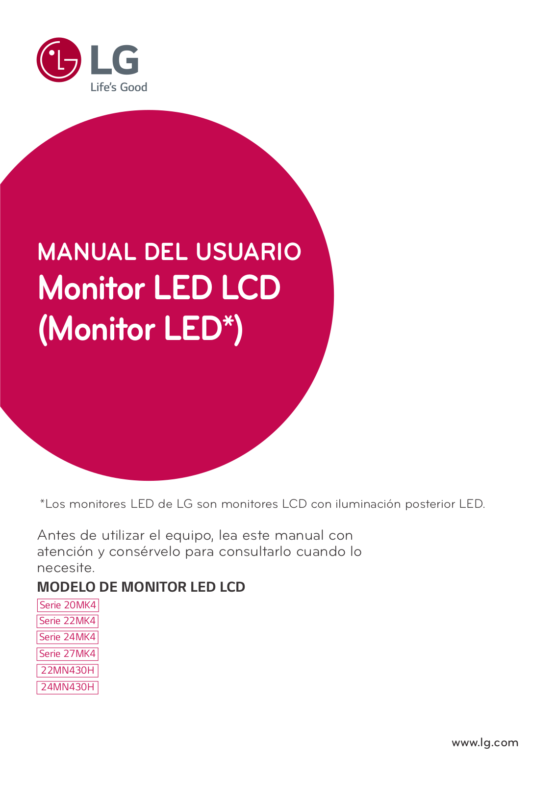 LG 20MK400H-B User Manual