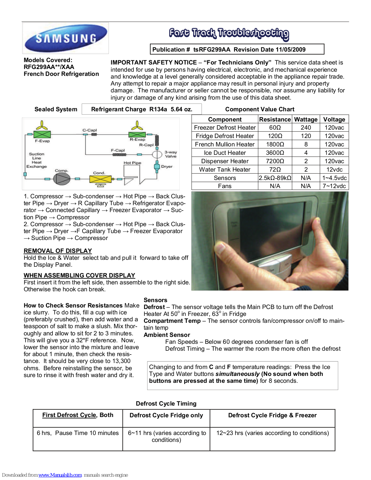 Samsung RFG299AA series, RFG299XAA series Service Manual