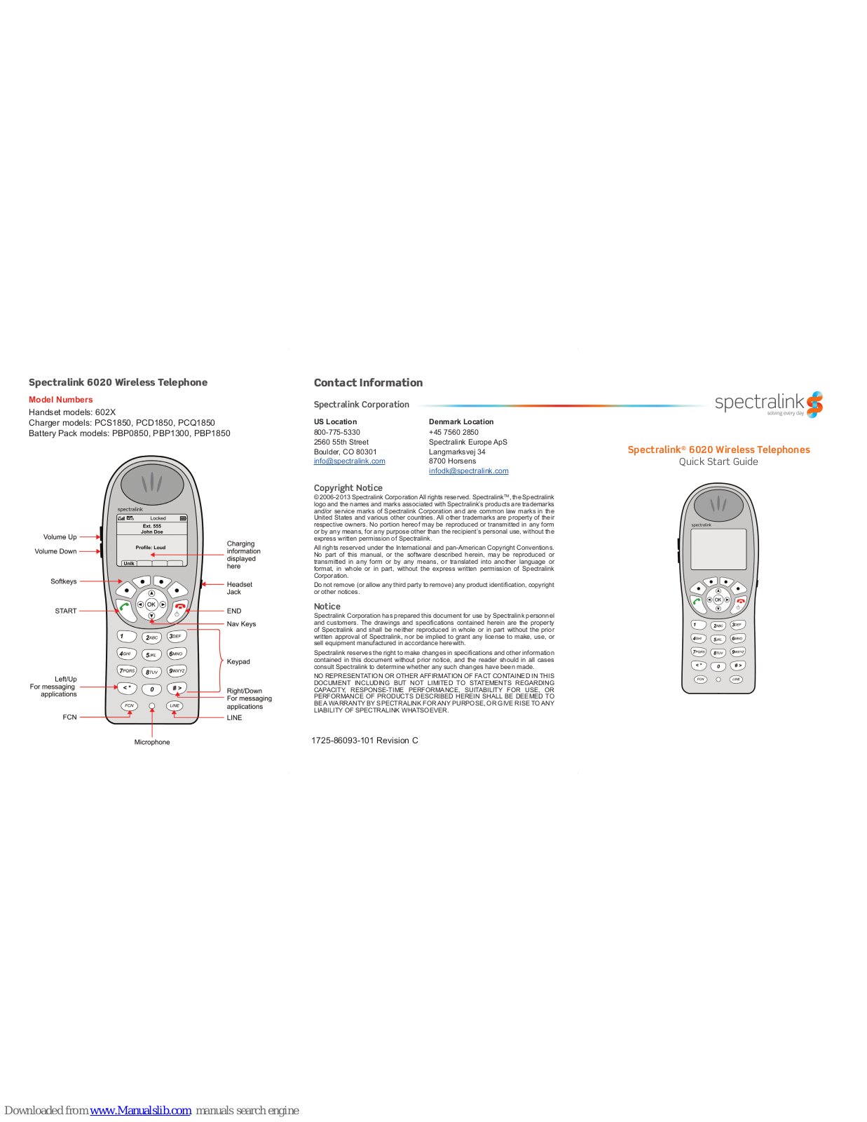 SpectraLink 602X, PCS1850, PCD1850, PCQ1850, PBP0850 Quick Start Manual