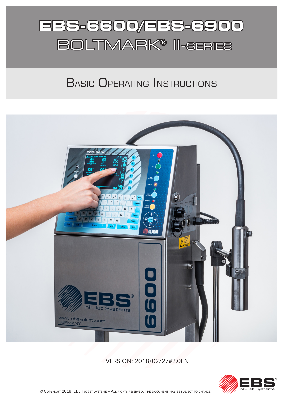 EBS 6600, 6900 Basic Operating Instructions Manual