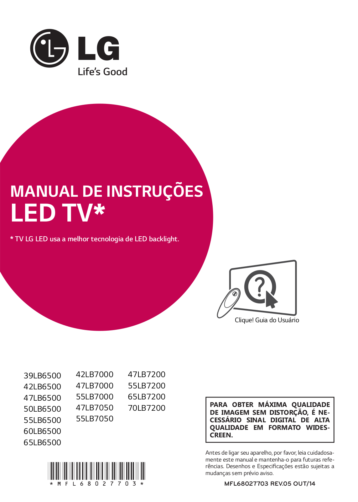 LG 47LB7050, 39LB6500 User manual