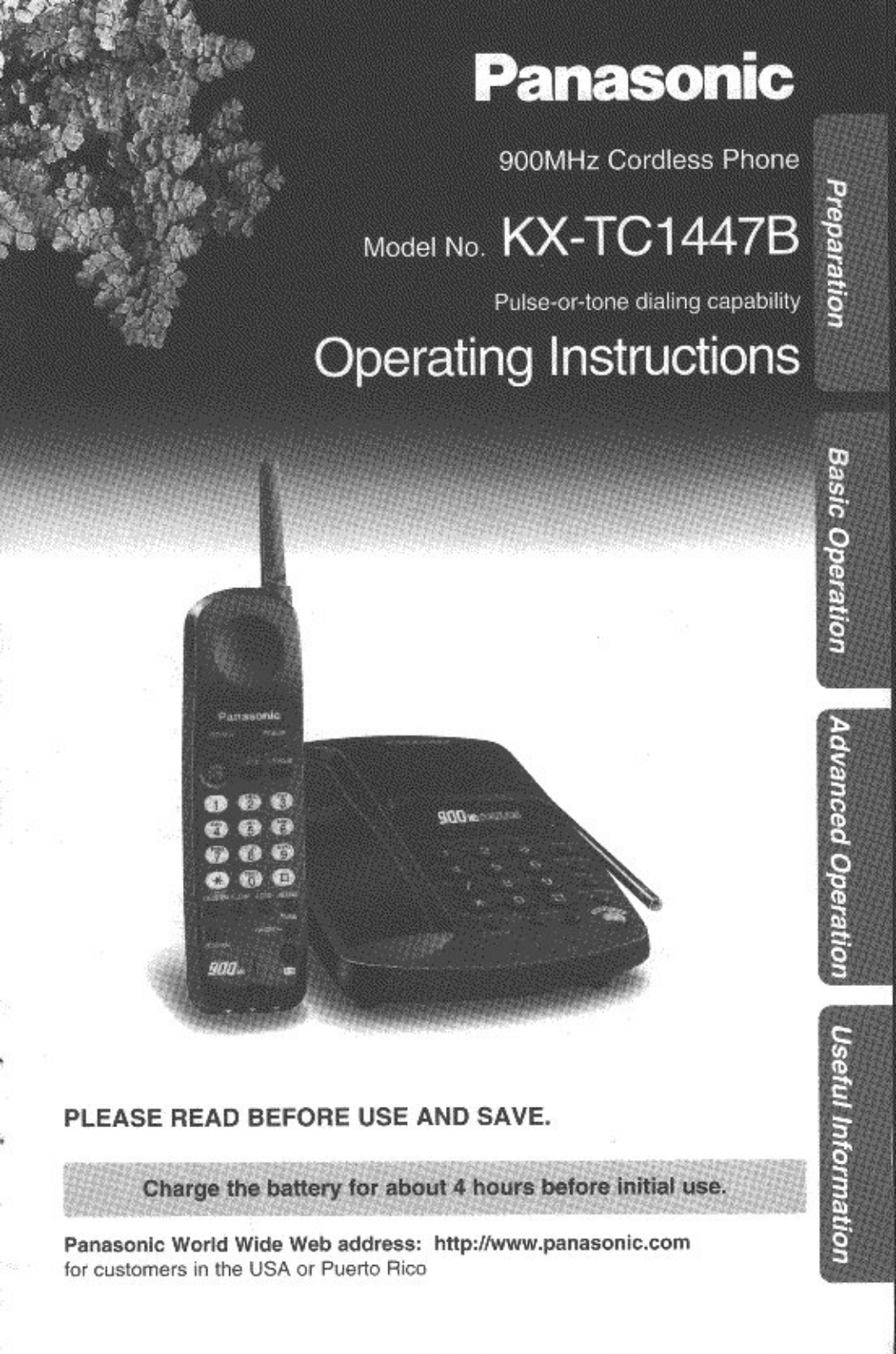 Panasonic kx-tc1447 Operation Manual