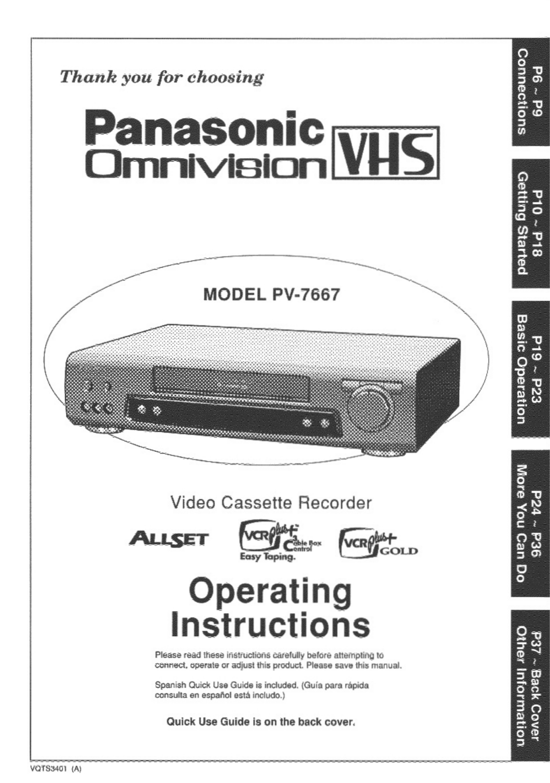 Panasonic PV-7667 User Manual