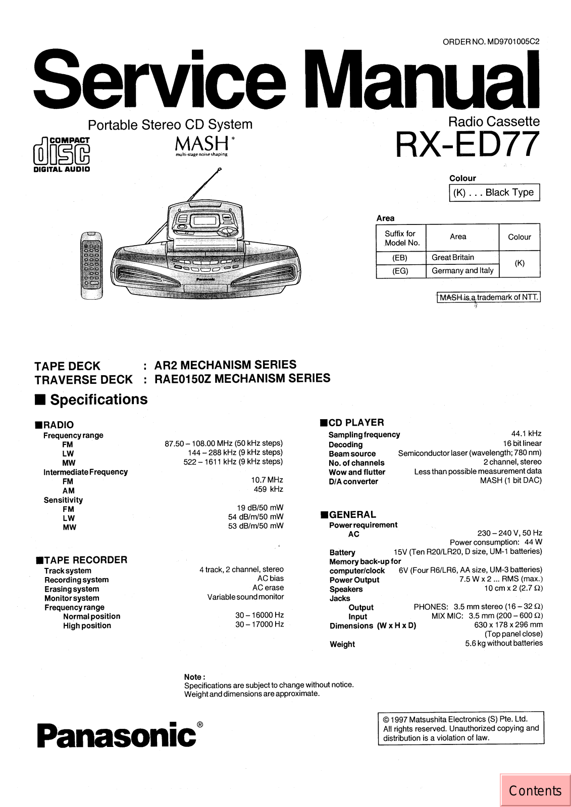 JVC RX ED77 EB, RX ED77  EG Service Manual