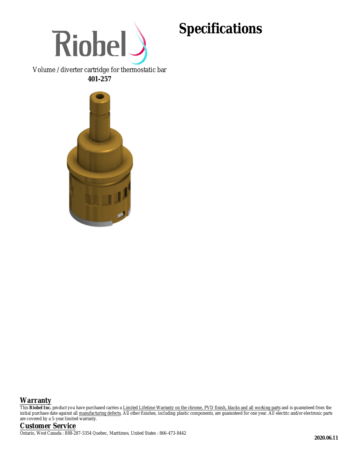 Riobel 401257 Specifications - ManualMachine.com